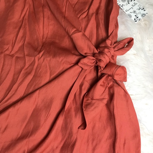 Honey belle tie knot dress rust - Picture 3 of 6